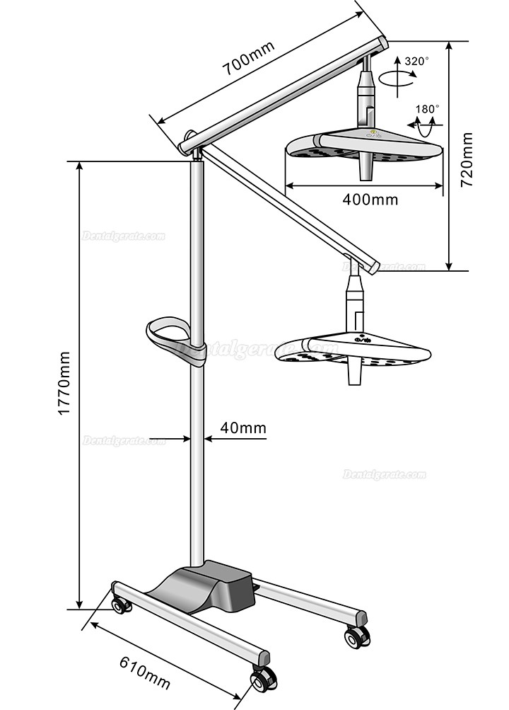 KWS KD-2036L-4 80W Dental LED Chirurgieleuchte (mit Standfu&szlig;)